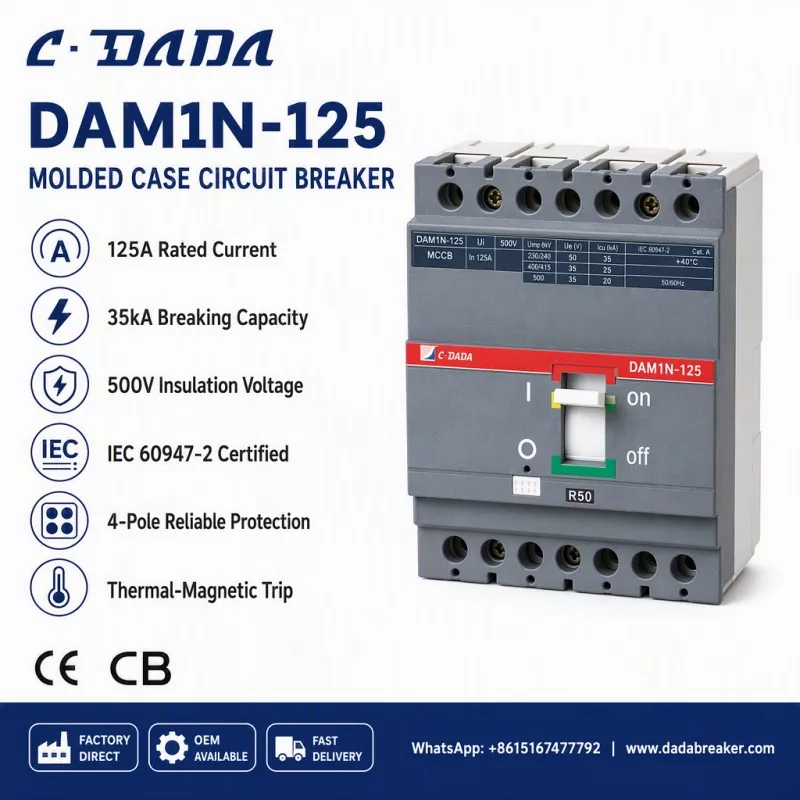 Sicrhau Cywirdeb Is-Ddosbarthu: Yr Ateb C·DADA DAM1N-125 MCCB