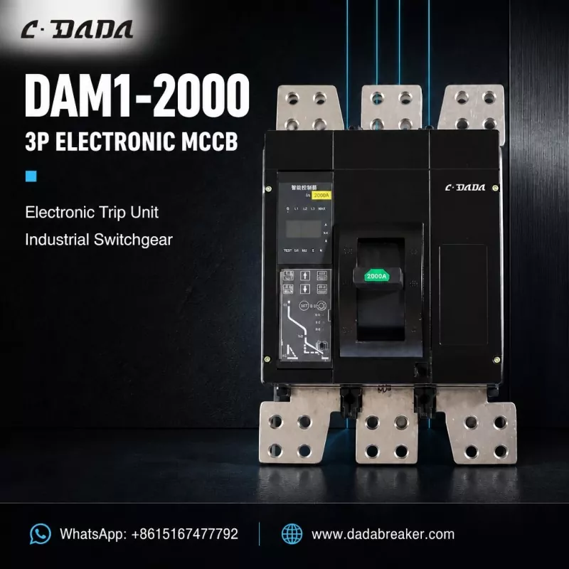 DAM1-2000 3P MCCB Electronig ar gyfer Switshis Diwydiannol | C·DADA Trydan